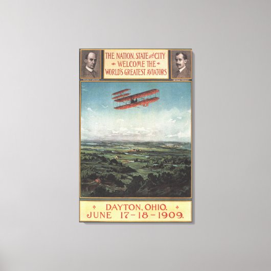 Wright Brothers Plane Canvas Afdruk (Voorkant)