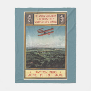 Wright Brothers Plane Fleece Deken