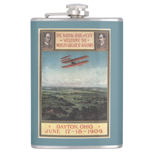 Wright Brothers Plane Heupfles (Voorkant)