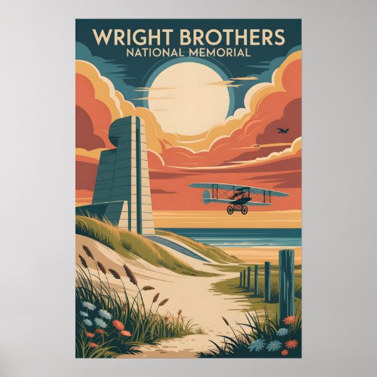 Wright Brothers | Vintage Outer Banks Poster (Voorkant)