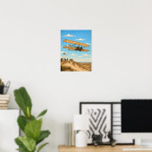 Wright Brothers Vlieger Boven Kitty Hawk Poster (Thuiskantoor)