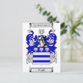 Wright Coat of Arms Briefkaart (Staand voorkant)