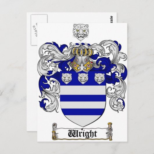 Wright Coat of Arms/Wright Family Crest Briefkaart (Voorkant / Achterkant)