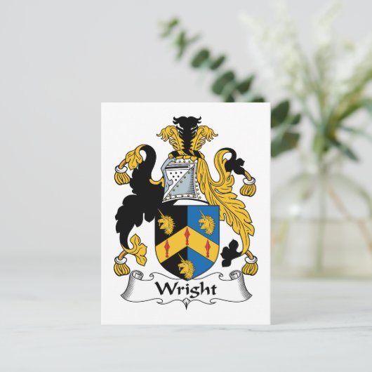 Wright Family Crest Briefkaart (Staand voorkant)