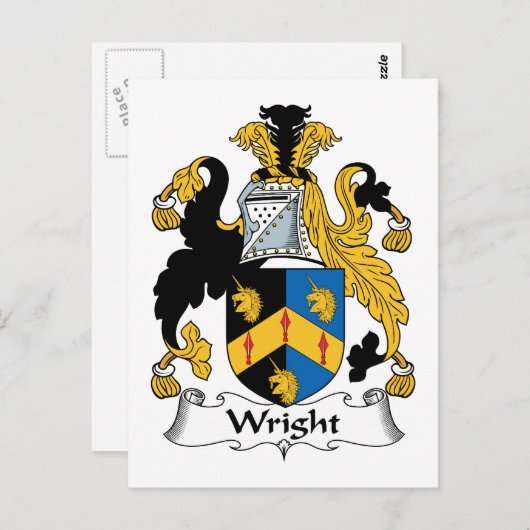 Wright Family Crest Briefkaart (Voorkant / Achterkant)