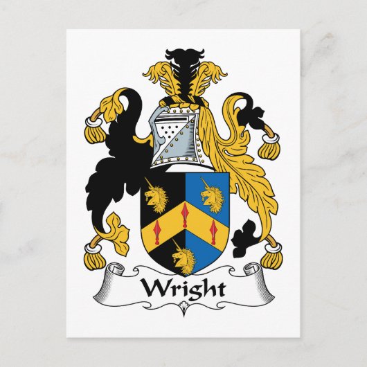 Wright Family Crest Briefkaart (Voorkant)