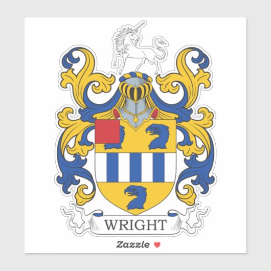 Wright Family Crest Sticker (Vel)