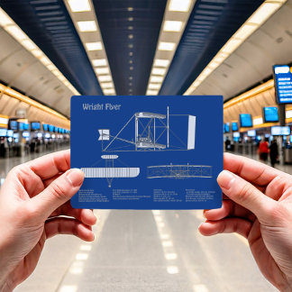 Wright Flyer - Vliegtuig Blauwdruk Tekenplannen AB Briefkaart