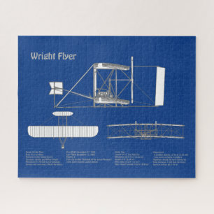 Wright Flyer - Vliegtuig Blauwdruk Tekenplannen AB Legpuzzel