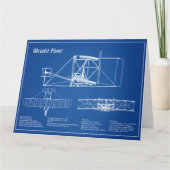 Wright Flyer - Vliegtuig Blauwdruk Tekenplannen AD Bedankkaart (Voorkant)