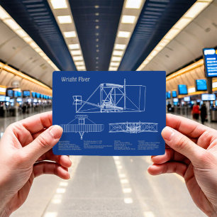 Wright Flyer - Vliegtuig Blauwdruk Tekenplannen AD Briefkaart