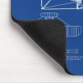 Wright Flyer - Vliegtuig Blauwdruk Tekenplannen AD Muismat (Hoek)