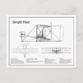 Wright Flyer - Vliegtuig Blauwdruk Tekenplannen BD Briefkaart (Voorkant)