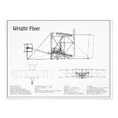 Wright Flyer - Vliegtuig Blauwdruk Tekenplannen BD Foto Afdruk (Voorkant)