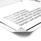 Wright Flyer - Vliegtuig Blauwdruk Tekenplannen BD Foto Afdruk (Hoek)