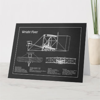 Wright Flyer - Vliegtuig Blauwdruk Tekenplannen PD Bedankkaart