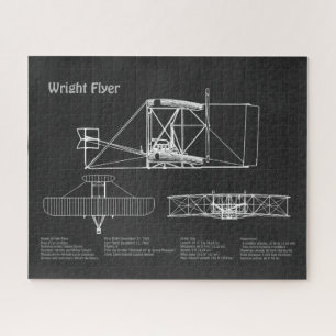Wright Flyer - Vliegtuig Blauwdruk Tekenplannen PD Legpuzzel