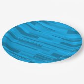 Wright Mid Century Modern Modernist Patroon Blauw Papieren Bordje (Gekanteld)