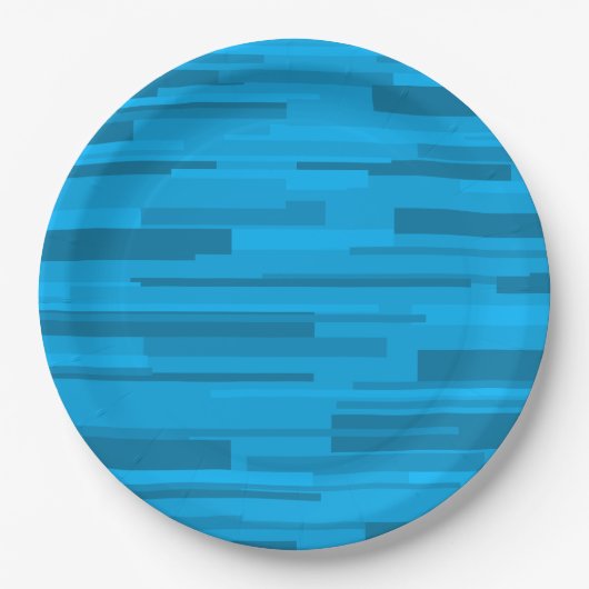 Wright Mid Century Modern Modernist Patroon Blauw Papieren Bordje (Voorkant)