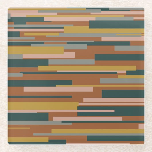 Wright, midden-eeuwse moderne geometrische patroon glazen onderzetter (Voorkant)