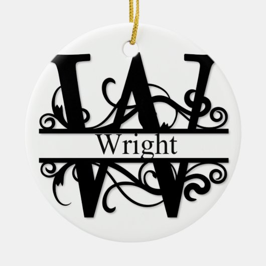 Wright Monogram Keramisch Ornament (Voorkant)