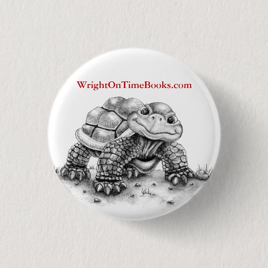 Wright on Time Books Turtle Ronde Button 3,2 Cm (Voorkant)