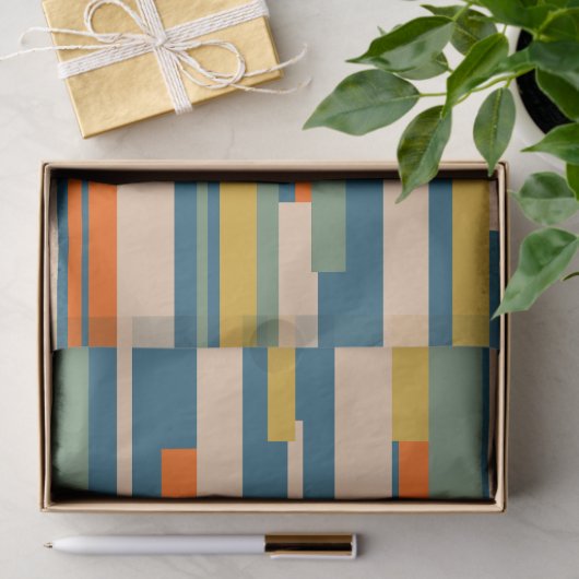 Wright Retro Modern Abstract geometrisch patroon Tissuepapier (Geschenk)