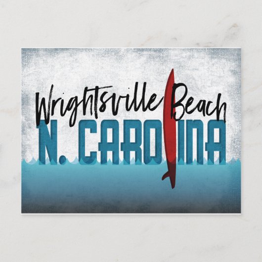 Wright tsville Beach Briefkaart N. Carolina Surfbo (Voorkant)