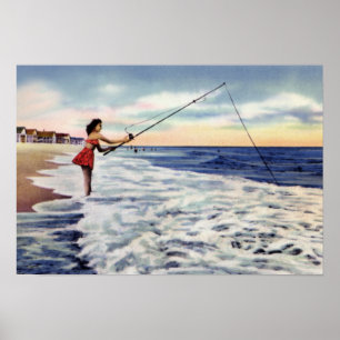 Wright tsville Beach North Carolina Surf Vist Poster