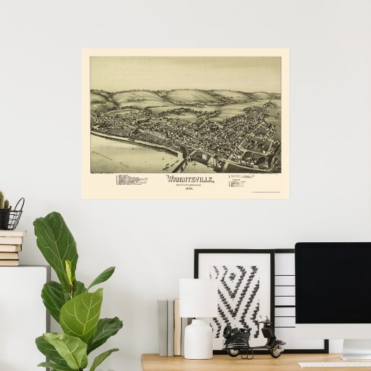 Wright tsville, PA Panoramic Map - 1894 Poster (Thuiskantoor)