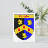 Wright Wapen / Familie Crest Briefkaart (Staand voorkant)