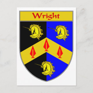 Wright Wapen / Familie Crest Briefkaart