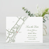 Wrightsville Beach NC Kaart Forest Green Wedding (Staand voorkant)