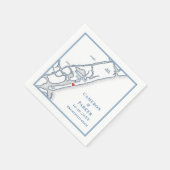 Wrightsville Beach NC Map Navy Elegant Wedding Servet (Hoek)