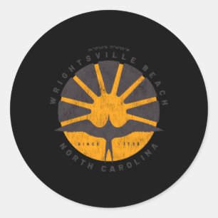 Wrightsville Beach NC Vakantie Zonsopgang Zeemeeuw Ronde Sticker
