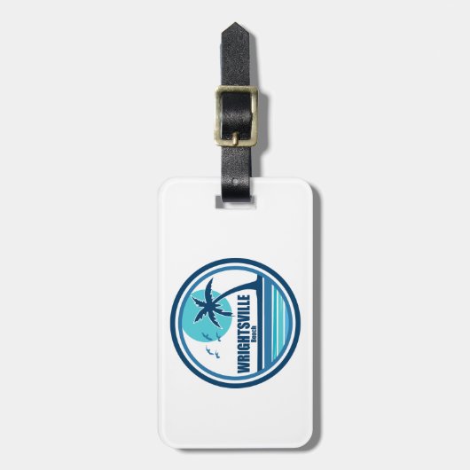 Wrightsville Beach North Carolina Palm Tree Vogels Bagagelabel (Voorkant verticaal)
