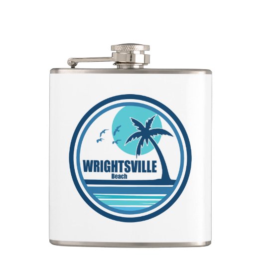 Wrightsville Beach North Carolina Palm Tree Vogels Heupfles (Voorkant)