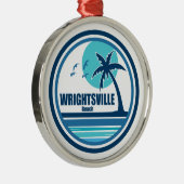 Wrightsville Beach North Carolina Palm Tree Vogels Metalen Ornament (Rechts)