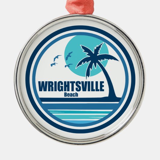 Wrightsville Beach North Carolina Palm Tree Vogels Metalen Ornament (Voorkant)