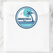 Wrightsville Beach North Carolina Palm Tree Vogels Ronde Sticker (Tas)
