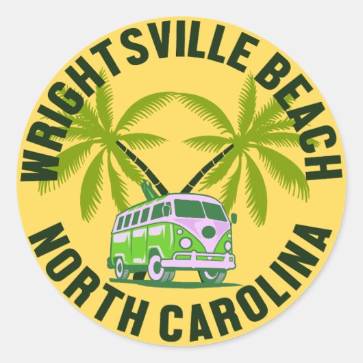 Wrightsville Beach, North Carolina Ronde Sticker (Voorkant)