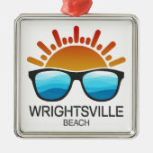 Wrightsville Beach North Carolina Zonnebril Metalen Ornament (Voorkant)