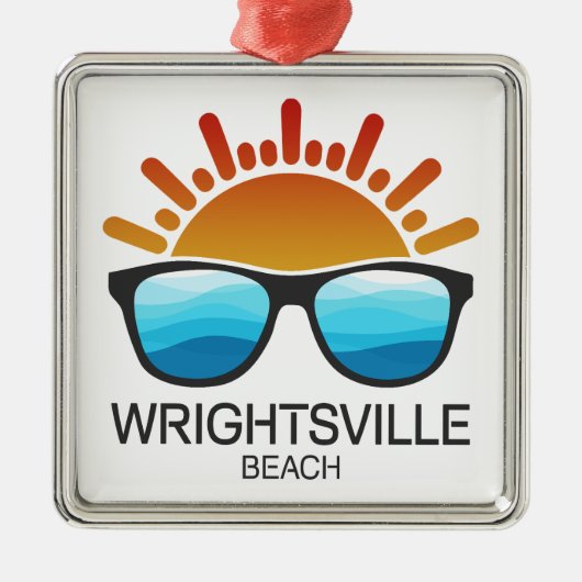 Wrightsville Beach North Carolina Zonnebril Metalen Ornament (Voorkant)