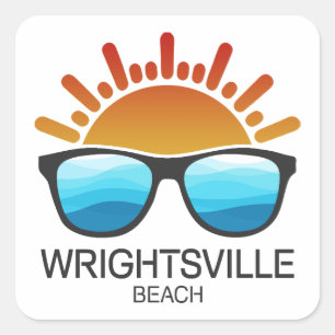 Wrightsville Beach North Carolina Zonnebril Vierkante Sticker