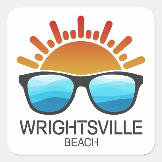 Wrightsville Beach North Carolina Zonnebril Vierkante Sticker (Voorkant)