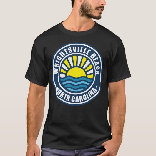 Wrightsville Beachnorth Carolina Retro Sunset T-shirt (Voorkant)