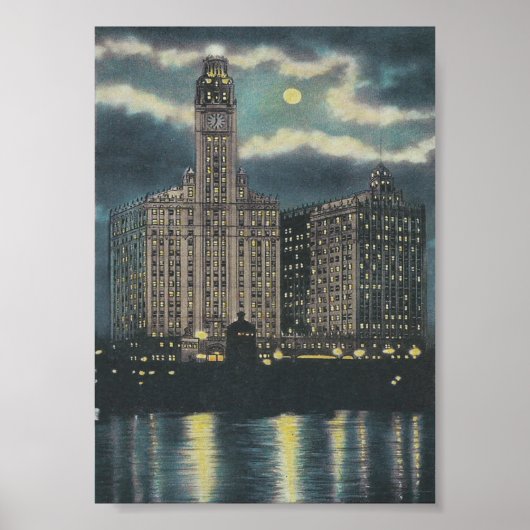  Wrigley Building Chicago Poster (Voorkant)