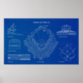 Wrigley Field Blueprint Poster (Voorkant)