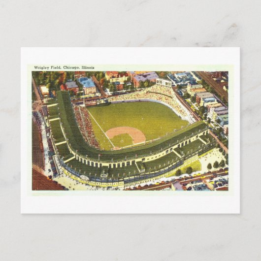 Wrigley Field, Chicago, Vintage van Illinois Briefkaart (Voorkant)