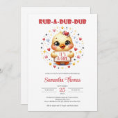 Wrijf een dub dub schattig baby eend meisje kaart (Voorkant / Achterkant)